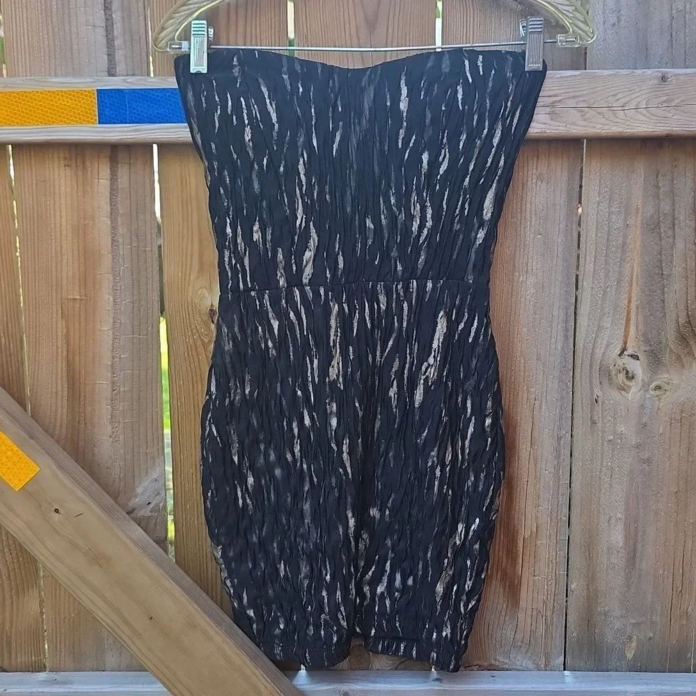 Symphony Strapless Black and Cream Dress